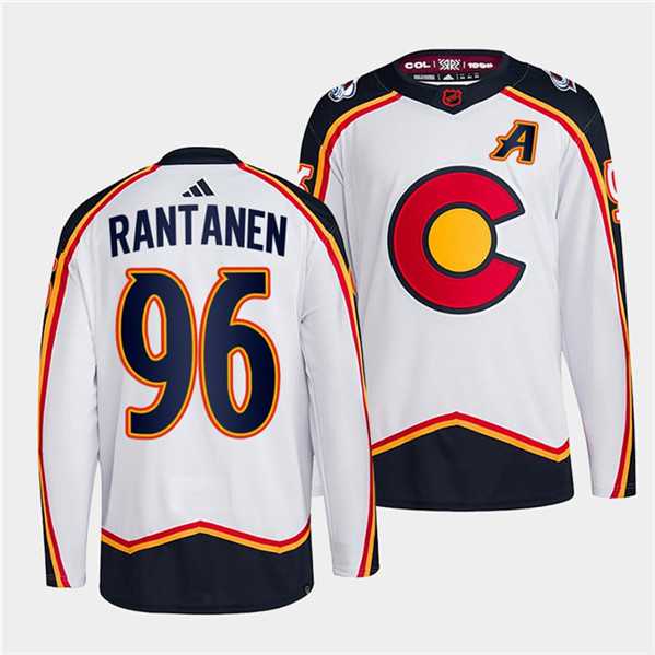 Men%27s Colorado Avalanche #96 Mikko Rantanen White 2022-23 Reverse Retro Stitched Jersey Dzhi->colorado avalanche->NHL Jersey